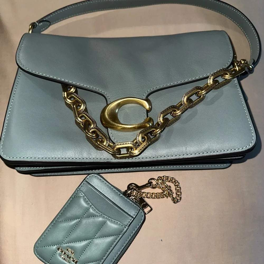 Coach Chain Tabby and Matching Zip Card Case Wallet